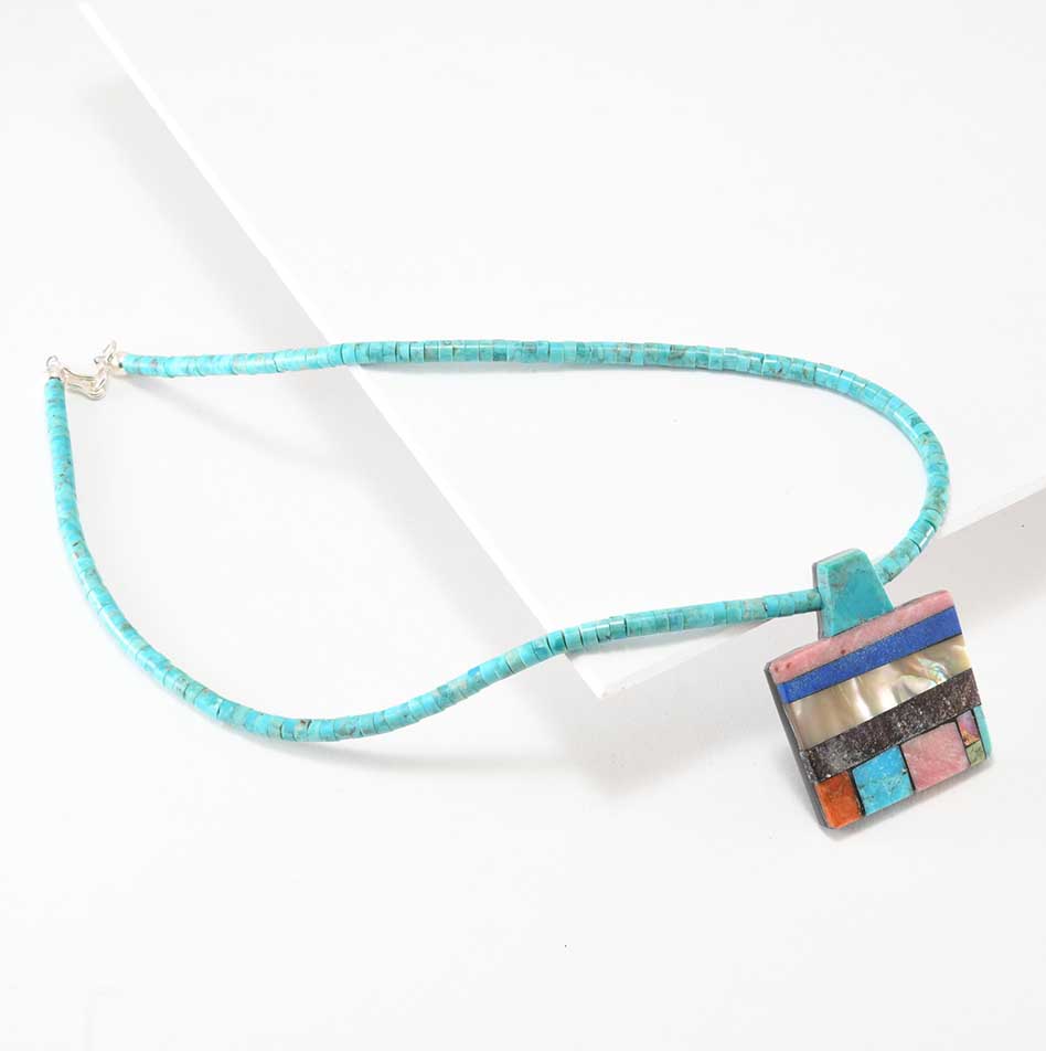 Mary Louise Tafoya Abstract Mosaic Necklace