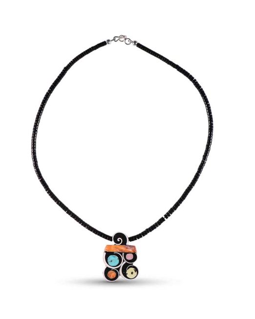 Mary Louise Tafoya Abstract Mosaic Necklace