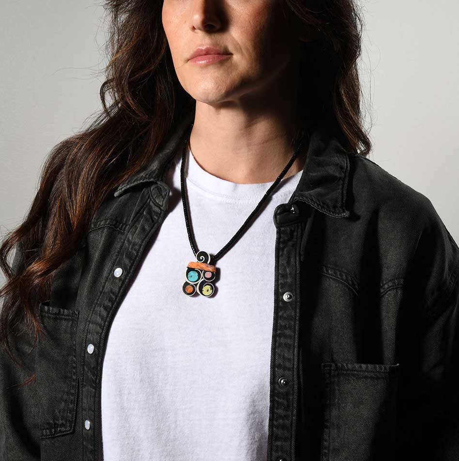 Mary Louise Tafoya Abstract Mosaic Necklace
