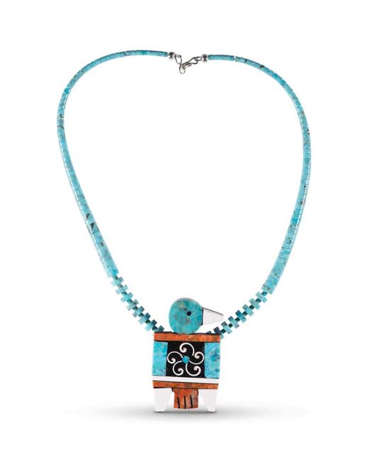Mary Louise Tafoya Mosaic Thunderbird Necklace