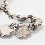 Turquoise and Stamped Sterling Silver Necklace
