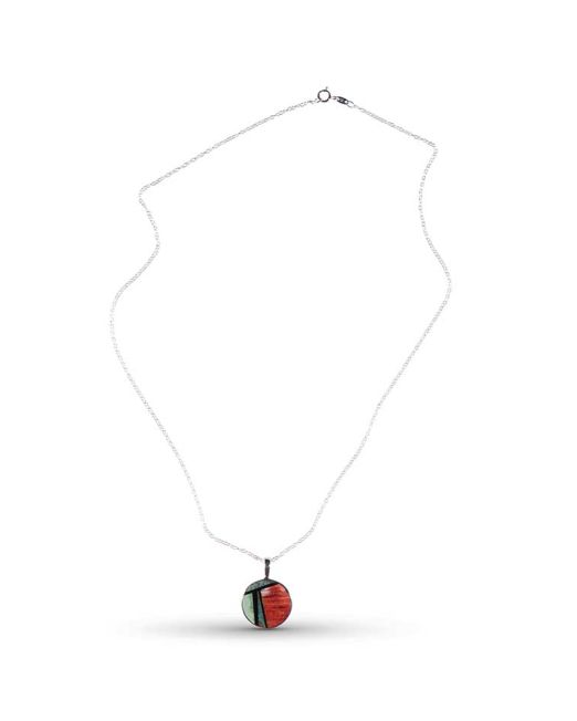 Jimmy Poyer Multi Stone Inlay Circle Necklace