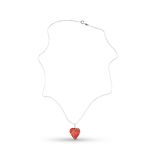 Jimmy Poyer Spiny Oyster Shell Inlay Heart Necklace