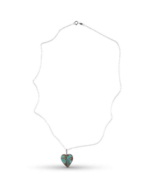 Jimmy Poyer Turquoise Inlay Heart Necklace