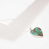 Jimmy Poyer Turquoise Inlay Heart Necklace