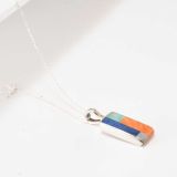 Jimmy Poyer Multi Stone Inlay Necklace