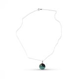 Jimmy Poyer Turquoise and Jet Inlay Circle Necklace