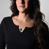Jimmy Poyer Turquoise and Jet Inlay Circle Necklace