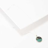 Jimmy Poyer Turquoise and Jet Inlay Circle Necklace
