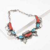 Dan Simplicio Coral and Bisbee Turquoise Necklace
