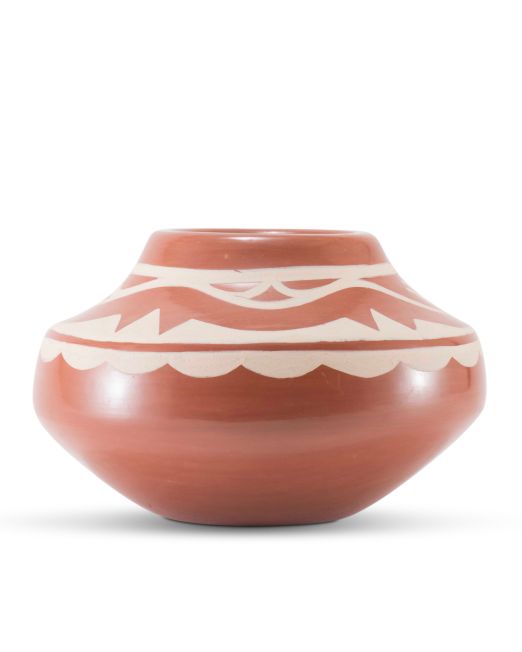 Kathy Gutierrez Matte on Red Avanyu Design Jar