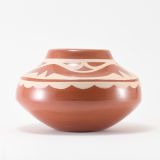 Kathy Gutierrez Matte on Red Avanyu Design Jar