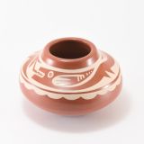 Kathy Gutierrez Matte on Red Avanyu Design Jar