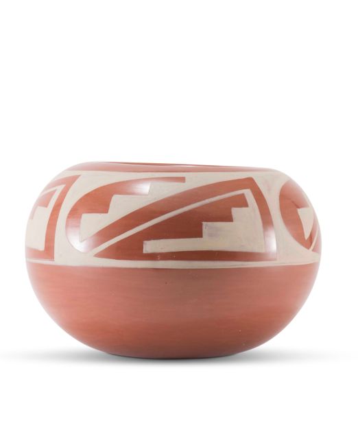 Kathy Gutierrez Matte on Red Avanyu Design Jar