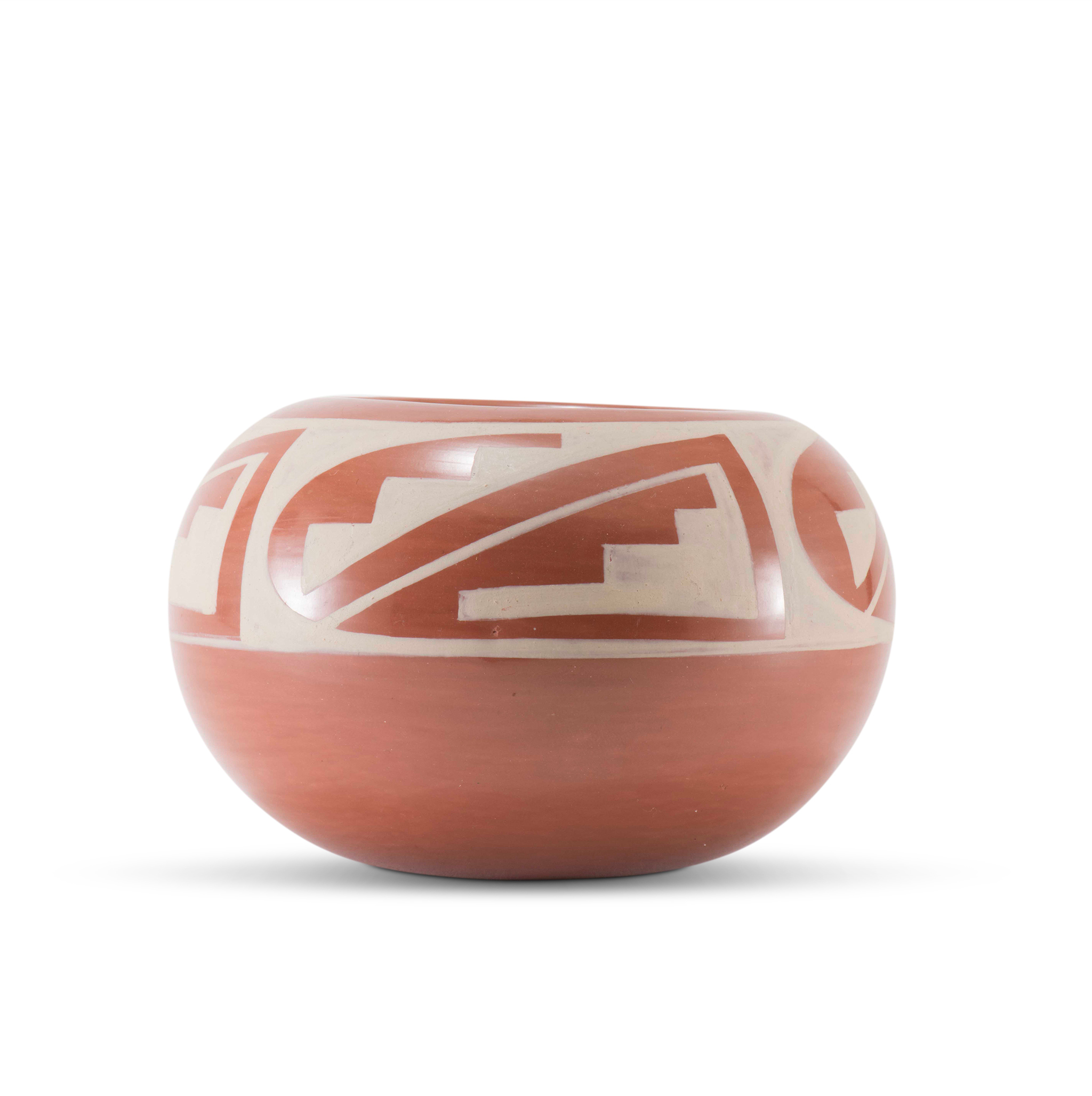 Kathy Gutierrez Matte on Red Avanyu Design Jar