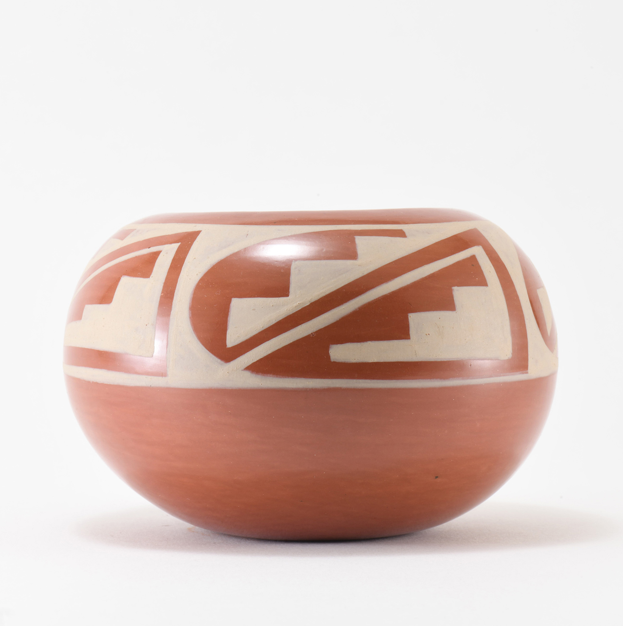 Kathy Gutierrez Matte on Red Avanyu Design Jar