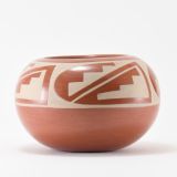 Kathy Gutierrez Matte on Red Avanyu Design Jar