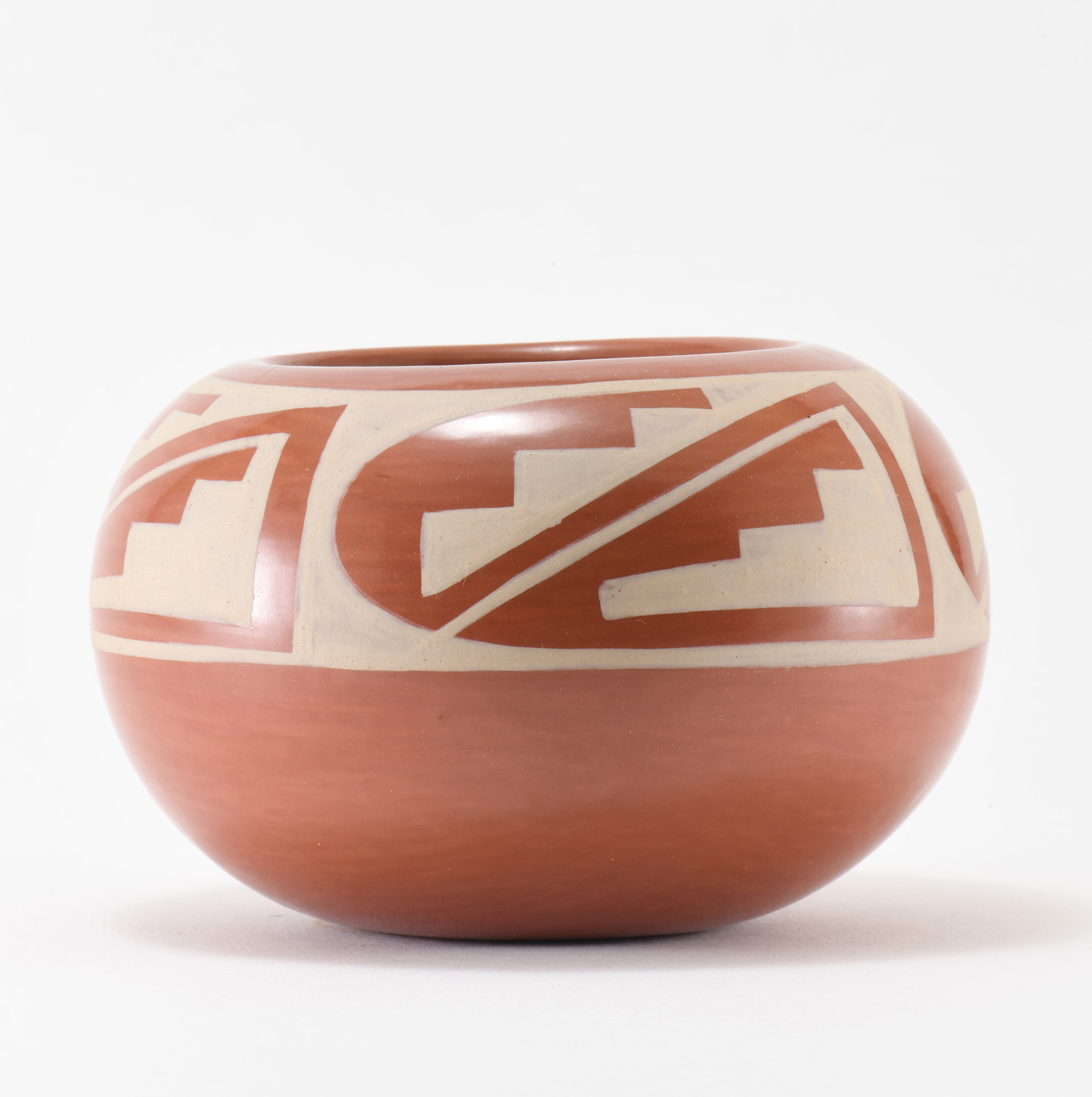 Kathy Gutierrez Matte on Red Avanyu Design Jar