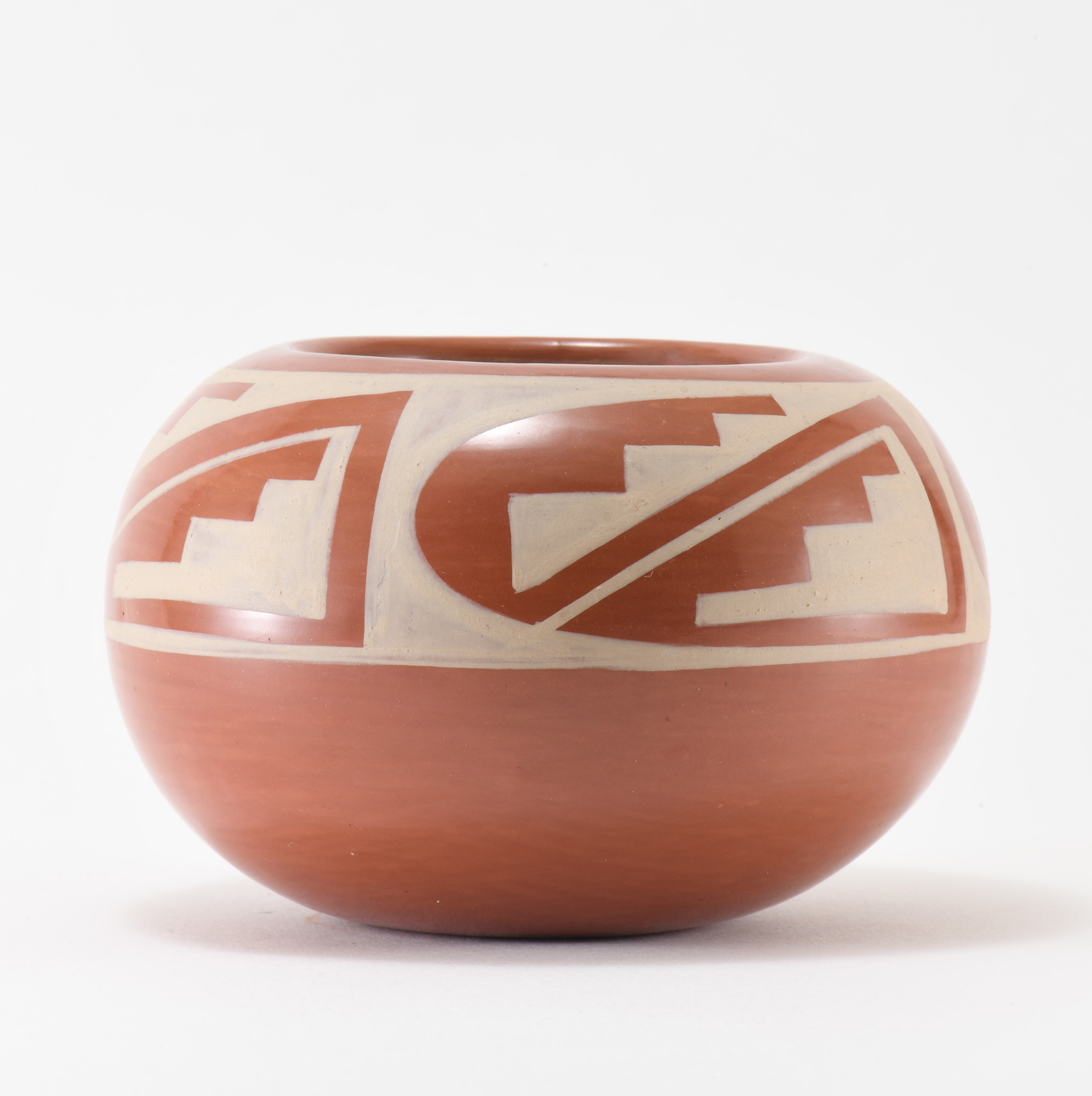 Kathy Gutierrez Matte on Red Avanyu Design Jar