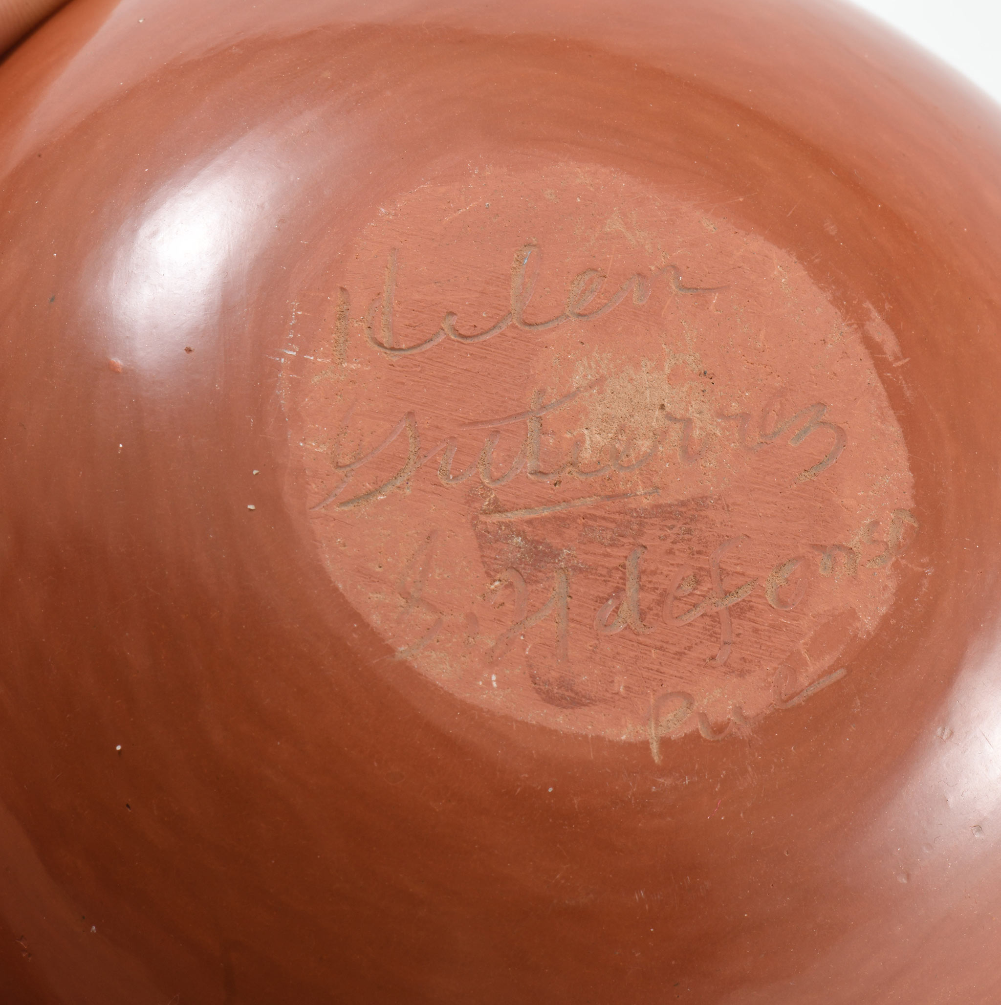 Kathy Gutierrez Matte on Red Avanyu Design Jar