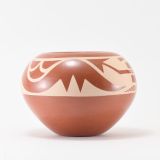 Kathy Gutierrez Matte on Red Avanyu Design Jar