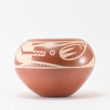 Kathy Gutierrez Matte on Red Avanyu Design Jar