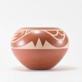 Kathy Gutierrez Matte on Red Avanyu Design Jar
