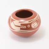 Kathy Gutierrez Matte on Red Avanyu Design Jar