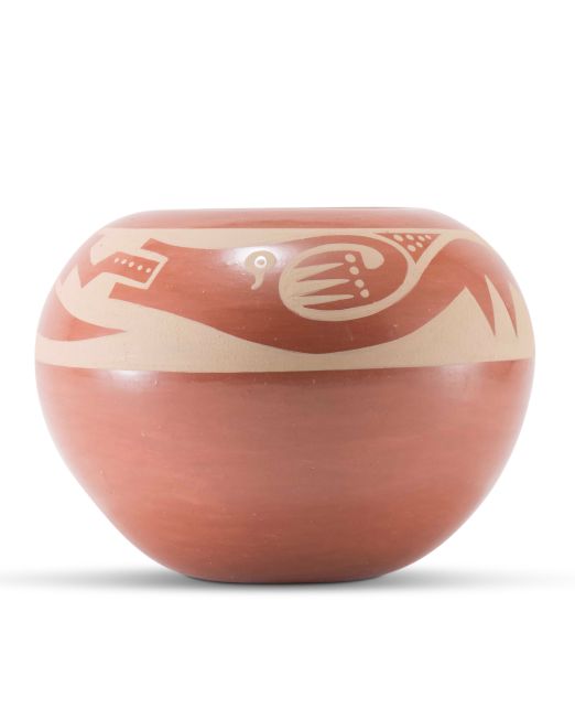 Kathy Gutierrez Matte on Red Avanyu Design Jar