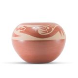 Kathy Gutierrez Matte on Red Avanyu Design Jar