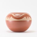 Kathy Gutierrez Matte on Red Avanyu Design Jar