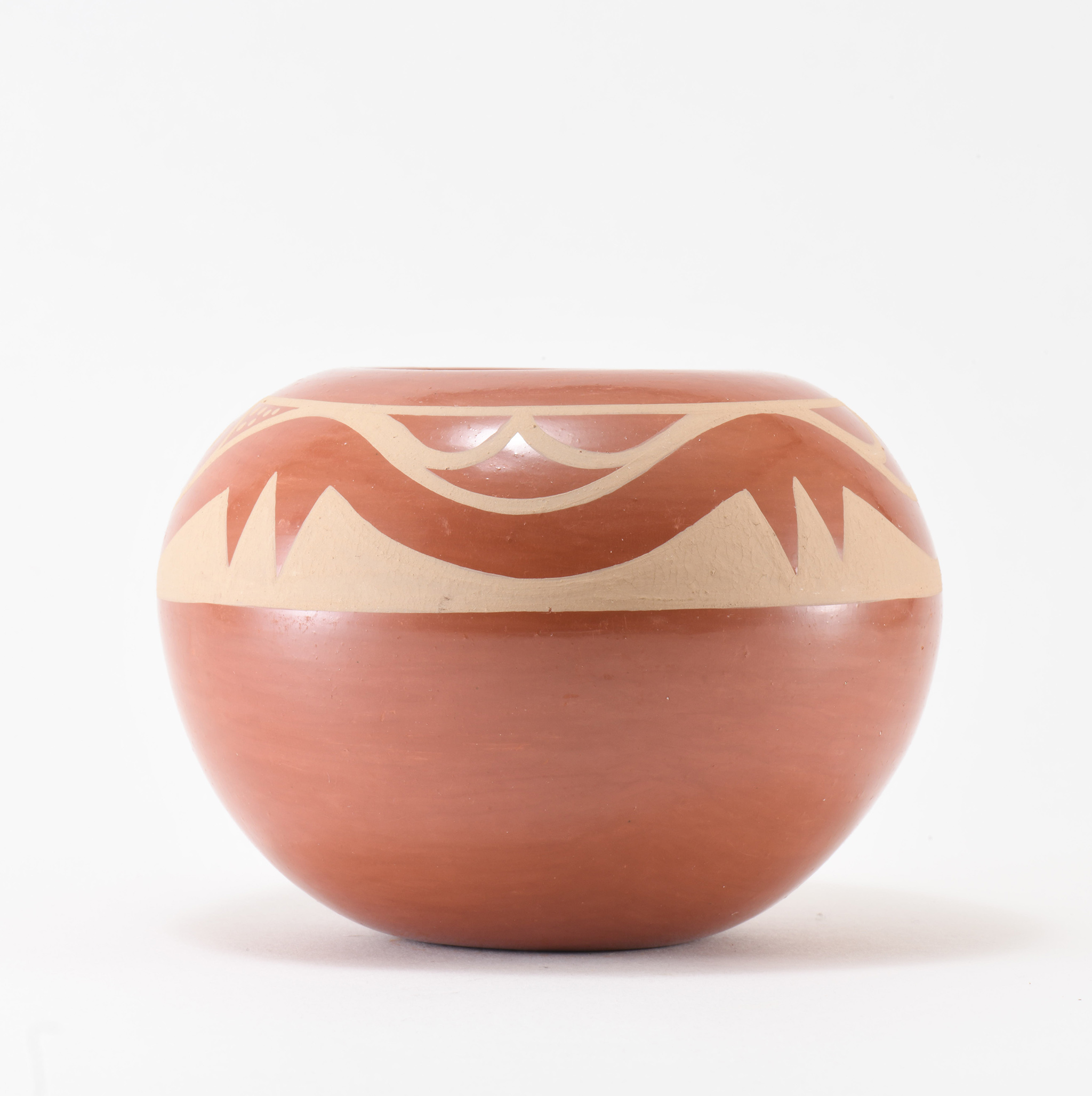 Kathy Gutierrez Matte on Red Avanyu Design Jar