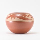 Kathy Gutierrez Matte on Red Avanyu Design Jar