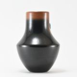 Dora Tse-Pe Black and Sienna Jar with Turquoise