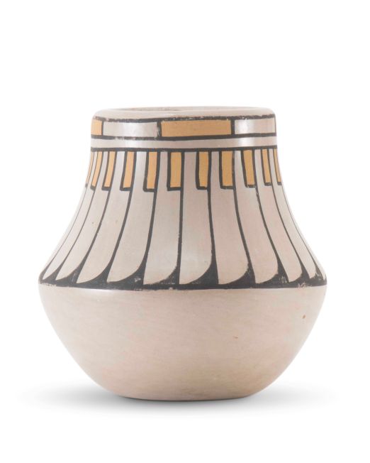 Blue Corn Polychrome Jar with Feather Motif