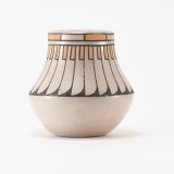 Blue Corn Polychrome Jar with Feather Motif
