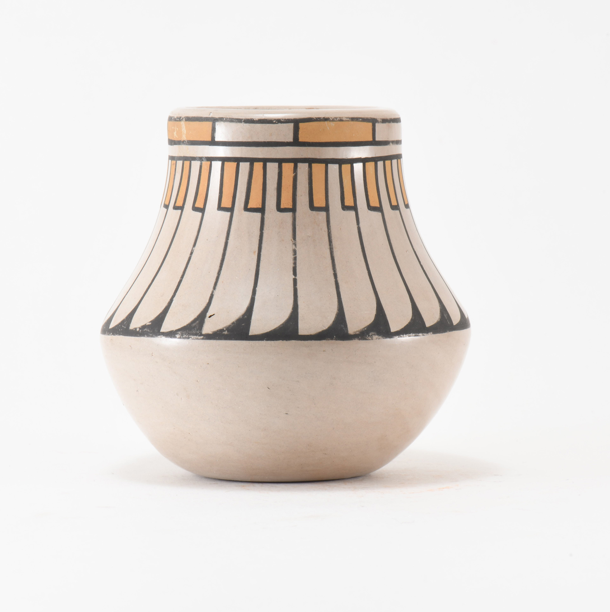 Blue Corn Polychrome Jar with Feather Motif