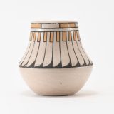 Blue Corn Polychrome Jar with Feather Motif