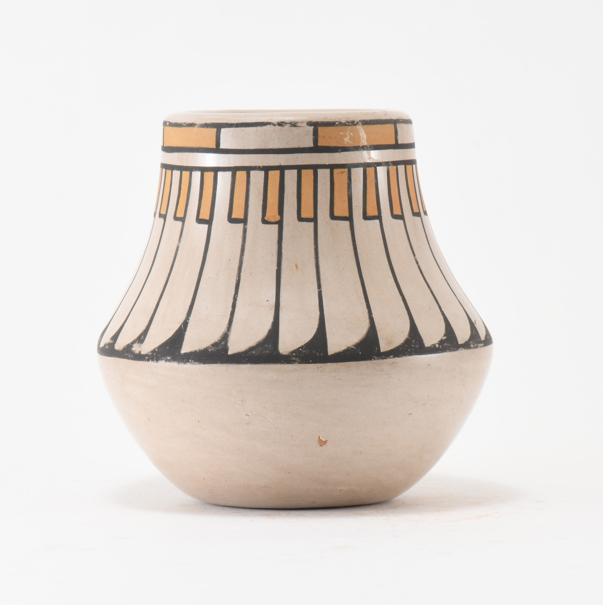 Blue Corn Polychrome Jar with Feather Motif