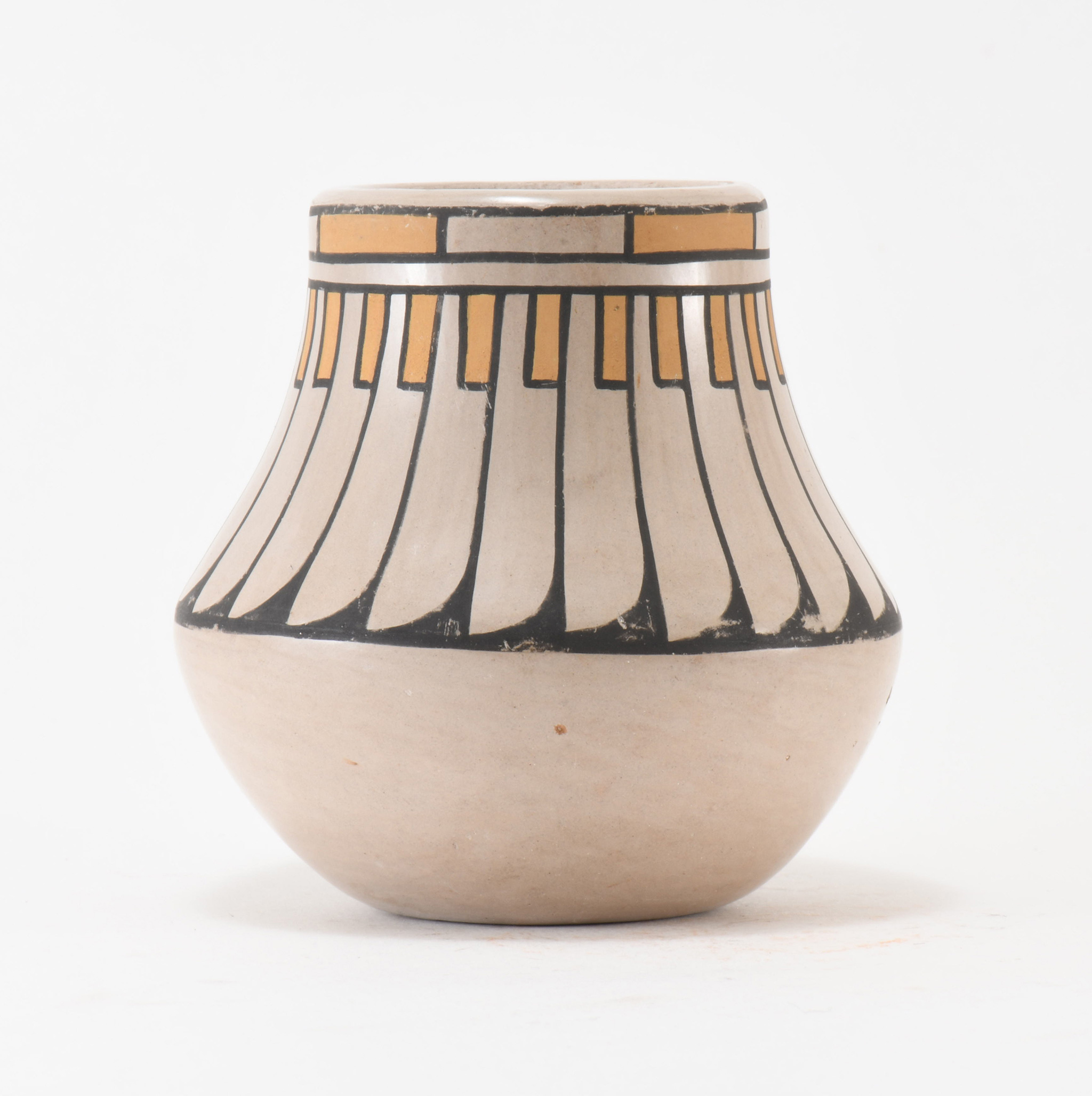 Blue Corn Polychrome Jar with Feather Motif