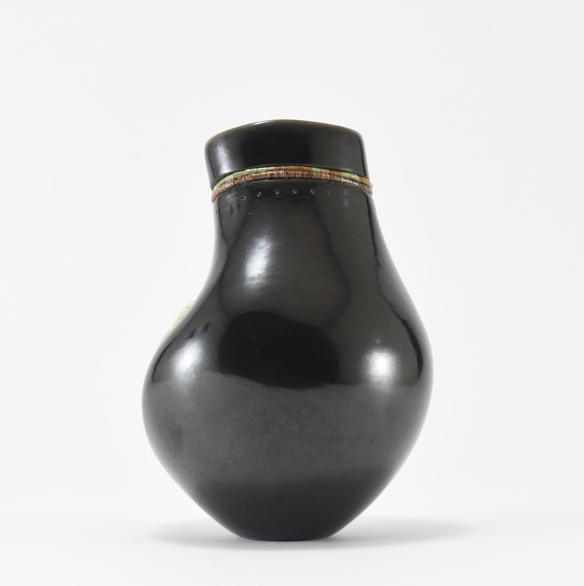 Russell Sanchez Vase with Turquoise Cabochon and Heishi Beads