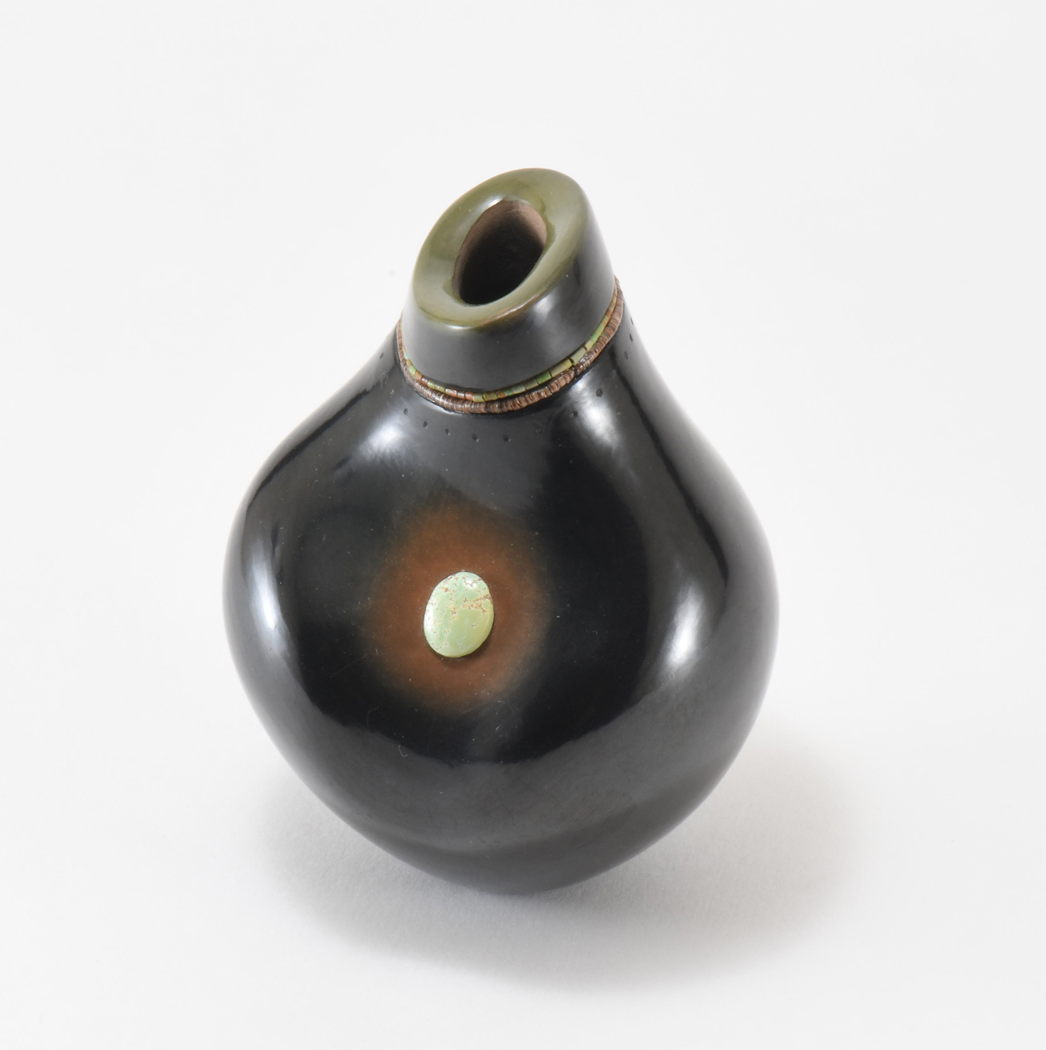 Russell Sanchez Vase with Turquoise Cabochon and Heishi Beads