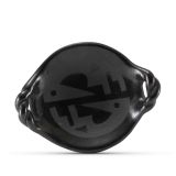 Margaret Tafoya Shallow Blackware Bowl with Matte Design and Handles