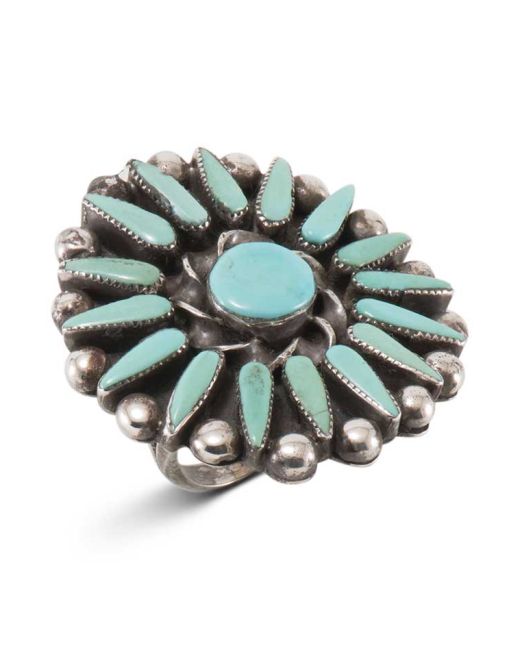 Zuni Turquoise Cluster Ring