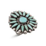 Zuni Turquoise Cluster Ring