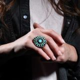Zuni Turquoise Cluster Ring