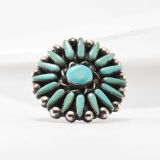 Zuni Turquoise Cluster Ring