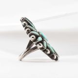 Zuni Turquoise Cluster Ring