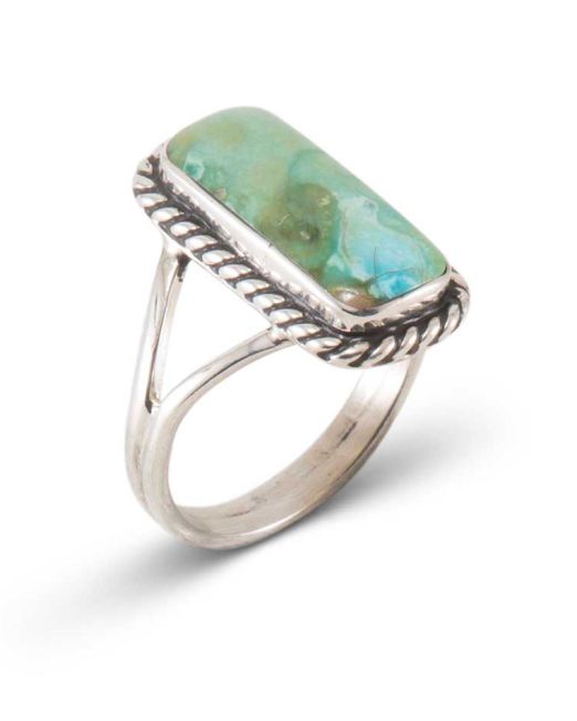 Navajo Turquoise and Twisted Wire Ring