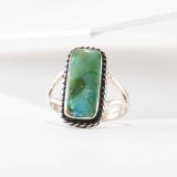 Navajo Turquoise and Twisted Wire Ring